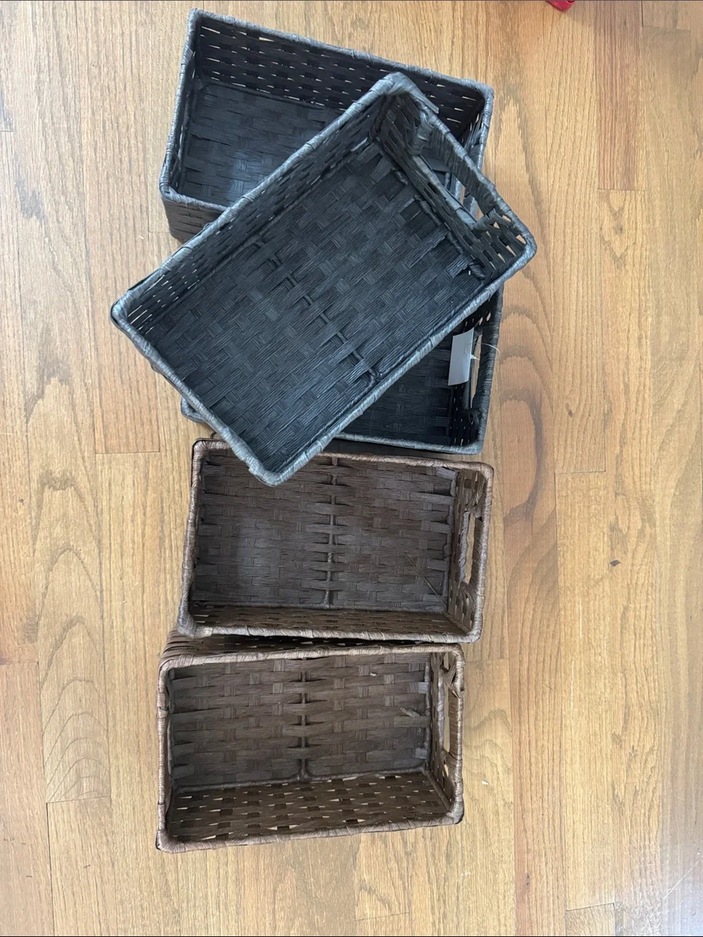 Woven Storage Baskets Set - Brown and Brownish Gray Home Accents 10x6